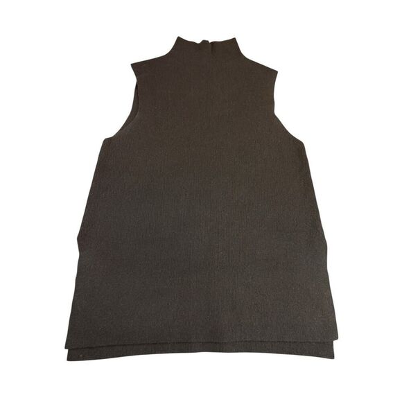 Theory Sleeveless Turtleneck Sweater Top Brown XL Wool Cashmere Blend - Picture 2 of 10